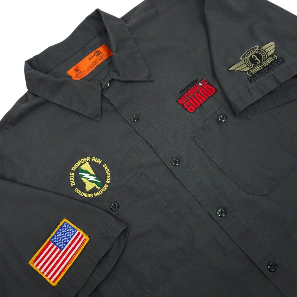 CornerStone Dixie Thunder Run Shirt XL Graphic National Guard Button Up Workwear